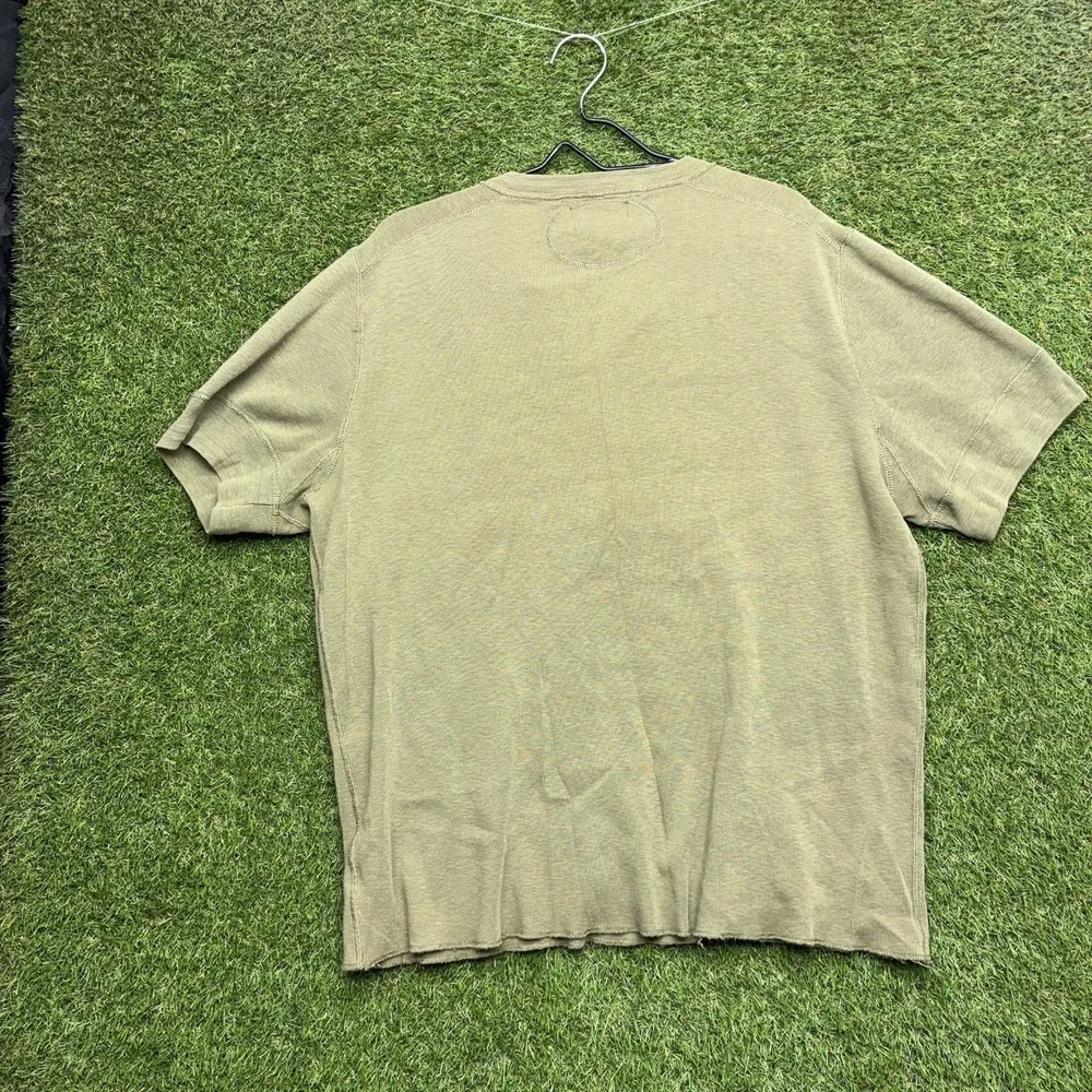 Vintage POLO Ralph Lauren Shirt Mens XL 836 R64 Crest Army Green Henley Ribbing